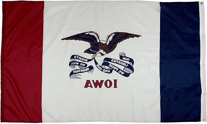 FlagSource Iowa Nylon State Flag, Made in the USA, 3x5'