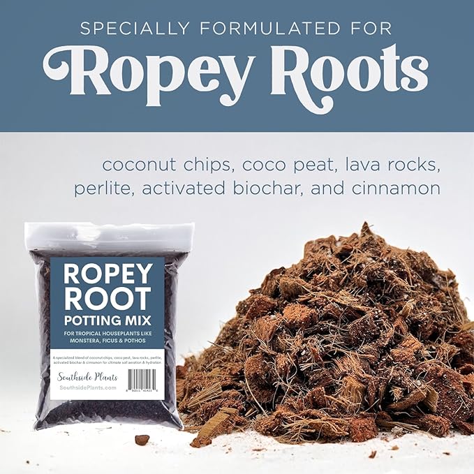 Ropey Root - Potting Mix for Indoor and Outdoor Tropical Plants, Chunky Soil Blend for Tropical Houseplants - 1 Gallon