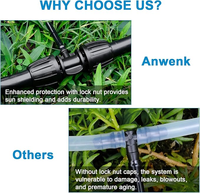 1/2 to 1/4 Drip Irrigation Fittings,25Pack Barbed Tee 1/2 inch Drip Irrigation Tubing (1/2" ID x0.6-0.63" OD) 16mm to 1/4 inch Irrigation Tube Fitting Anti-Drop Barbed Connectors