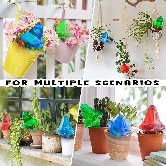 Plant Self Watering Globes Bulbs Planter Insert Automatic Plastic Watering Devices Plant Waterer Spikes for Indoor Outdoor,Self Irrigation System Lasts for 3-4 Weeks