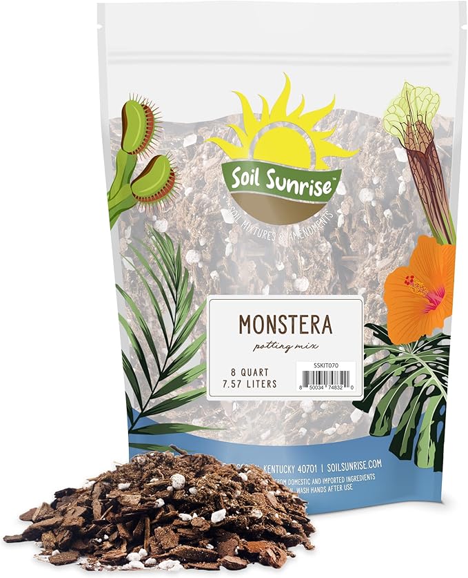 Monstera Houseplant Potting Soil Mix (8 Quarts), Custom Blend for Growing and Repotting