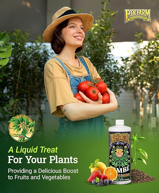 Foxfarm Bushdoctor Bembé Concentrate, Fast-Acting Liquid Plant Fertilizer, Enhances Natural Sugars for Sweetness and Flavor - Easy Absorption for Soil, Containers, and Hydroponics- NPK 0-1-3 (Quart)