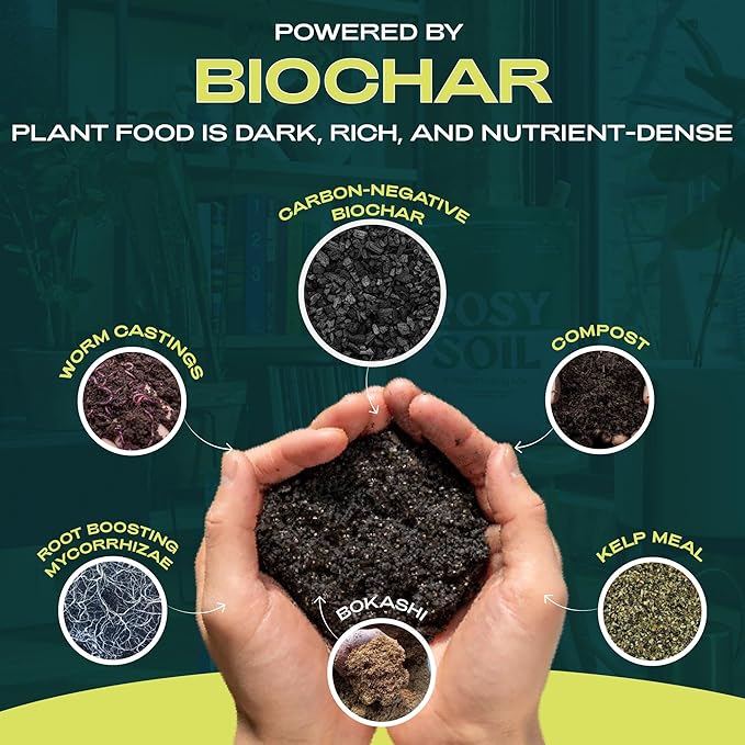 Plant Food - Microbially Active Fertilizer for Houseplants, Herbs, Flowers – Enriched with Biochar, Kelp, and Worm Castings – Organic Food for Healthy Growth – 2 Quarts