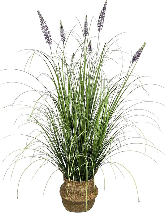 Artificial Plant 47in(1pack) Tall Artificial Lavender Plant,Faux Plants Indoor Home Decorative Artificial Plants & Flowers in Pot Fake Plant, House Plant Indoor