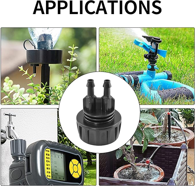 4Pcs 1/4 Inch Drip Irrigation Hose Connectors 3/4 Inch Garden Faucet Hose Adapter Drip Irrigation Tubing Connector for Garden Irrigation Misting System (2-Way)