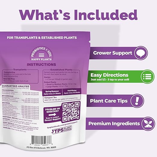 TPS NUTRIENTS Soil Microbes for Nutrient Uptake and Successful Transplanting and Established Plants, Soil Probiotics Including Mycorrhizae, Bacteria and Trichoderma (6 Ounces)
