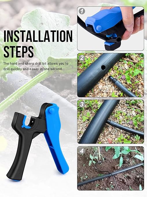 Kalolary 2PCS Drip Irrigation Tubing Hole Punch Tool, Drip Irrigation Emitters Drip Pipe Punch Outdoor Garden Watering Tube Punch for 16/20mm PE Pipe and Emitter Insertion