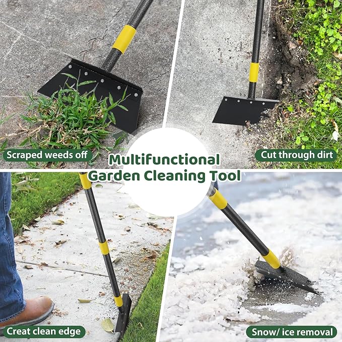 Garden Flat Shovel, Detachable, 2 Spades,88 Inch Floor Scraper Snow Ice Chopper for Sidewalks, Snow Shovel, Ice Scraper Removal Tool for Outdoor Garden Cleaning