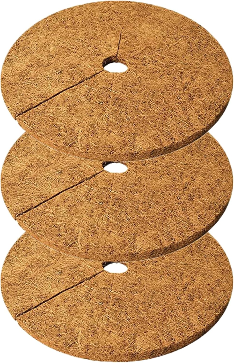 Deepthi 18-Inch Coco Coir Mulch Mats – Pack of 3 Natural Coconut Fiber Discs – Tree Ring Guards, Pot Covers, Sapling Root Protection, Weed Barrier, Moisture Retention for Garden & Potted Plants
