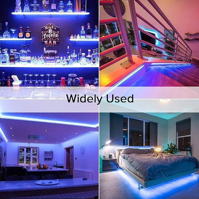 DC 24V COB LED Strip Light Blue IP65 Waterproof 5M/16.4ft Uniform Glow 2400LEDs Flexible LED Tape Lights for DIY Garden Backyard Corridor Stairs Decoration(No Power Supply)