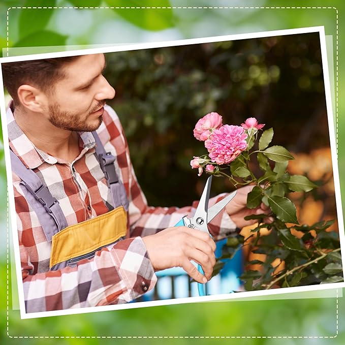 Chumia 30 Pcs Garden Flower Shears Pruning Scissors Heavy Duty Plant Scissors Trimming Garden Clippers Hand Tree Pruner for Yard Gardening Plants Hedge Flower Tree Cutting Secateurs (Blue)