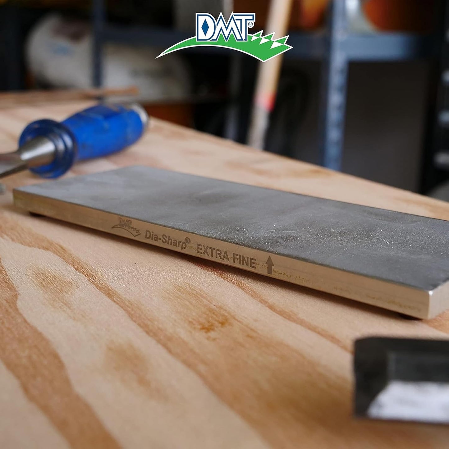 DMT D8E Dia-Sharp Diamond Knife Sharpener, Extra Fine Diamond Sharpening Stone, 8-Inch, White