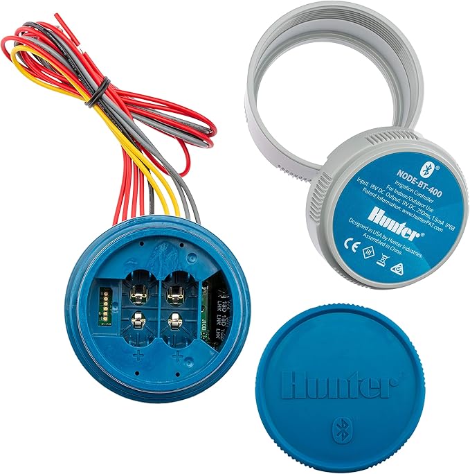 Hunter Node-BT-100-Valve Single Zone Bluetooth Enabled Irrigation Controller w/ PGV-101G DC Solenoid One Station 9V Timer NODEBT100VALVE