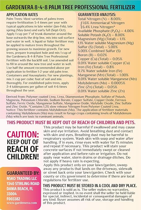 Premium All Season Palm, Ixora, and Ornamental Plant Food (8-4-8) - Nurture Your Landscape's Elegance and Splendor - 20 QUARTS