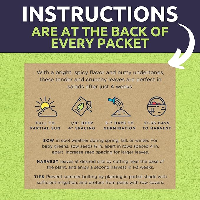 Organic Cool Weather Spring & Fall Seeds Variety Pack - 13 Individual Packs - 2025 Season - Carrots, Beets, Spinach, Broccoli and More! for Indoor & Outdoor Planting (Non-GMO, Certified Organic)