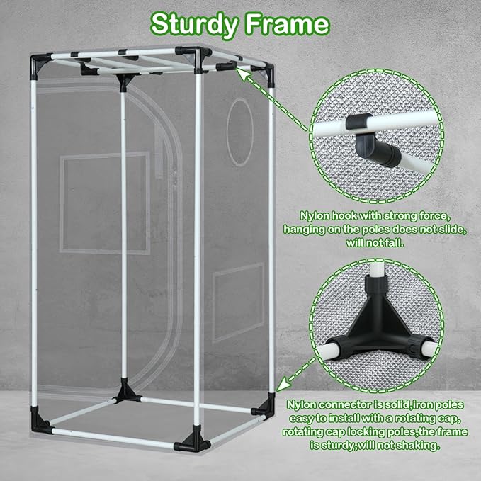 24"x24"x55" Grow Tent for Indoor Plants 600D Mylar Hydroponic High Reflective GrowTents for Plant Fruit Flower Veg Growing