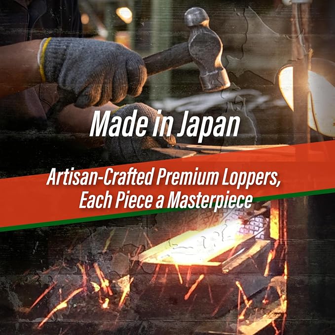 SUIZAN Anvil Hand Loppers 18" - Professional Japanese Branch Cutter Lightweight Compact Tree Trimmer Gardening Tools