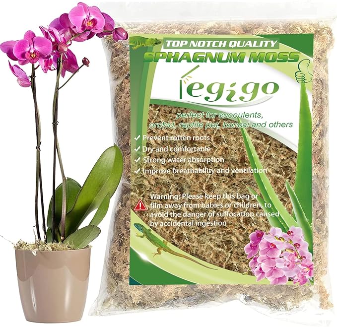 Legigo 3.5oz Premium Sphagnum Moss Potting Mix- 4 QT Natural Succulent Carnivorous Plants Moss Dried, Plant Growing Medium for Orchid Succulent Sarracenia Orchid Gardening Plants Reptiles
