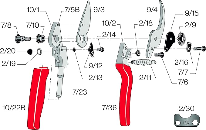 Felco Pruning Shears (F 10) - High Performance Swiss Made Steel One-Hand Garden Pruners