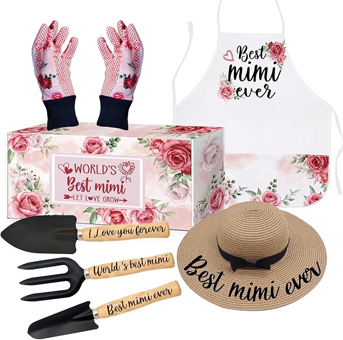 Mimi Gifts,Mimi Birthday Gifts,Mimi Gardening Gifts for Women Garden Tools Kit Outdoor Horticulture Starter Birthday for Mimi/Grandma Plant Lover