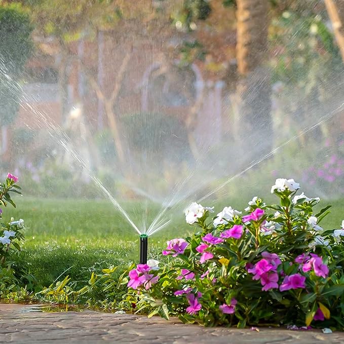 10 Pieces Variable Arc Nozzle, Pop-up Sprinkler Heads Replacement Compatible with Most of 360 Degree Adjustable Pop Up Sprinklers Spray Head for Garden Lawn Irrigation (12AN)