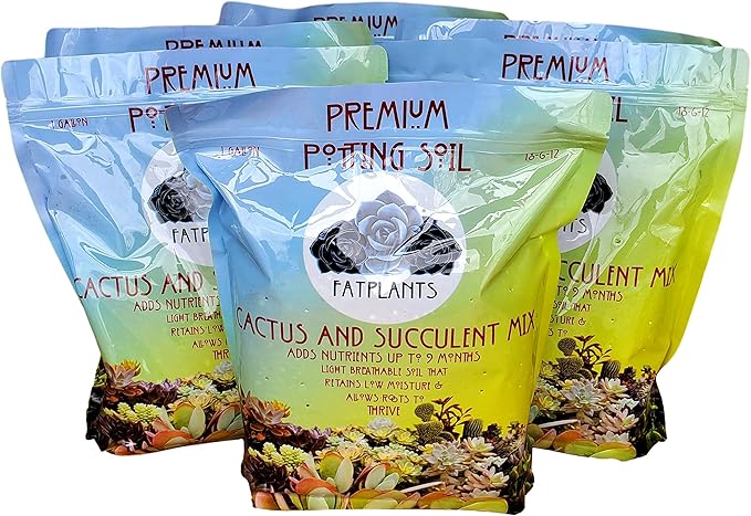 Premium Cacti and Succulent Potting Mix Soil - for Cactus Palm Tree Citrus Plant Grown in Gardening Containers - Indoors & Outdoors Use - with Natural Food/Fertilizer