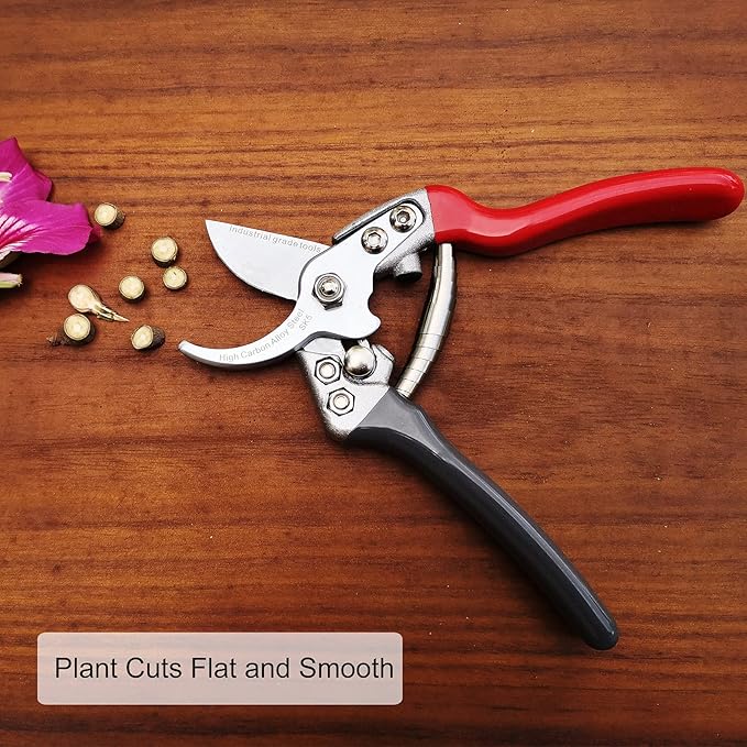 Pruning Shears [Made in Japan] Professional 7.5 Inch Premium Plant Garden Scissors Secateurs with Ergonomic Handle, Bypass Hand Pruners Branch Gardening Clippers for Plants