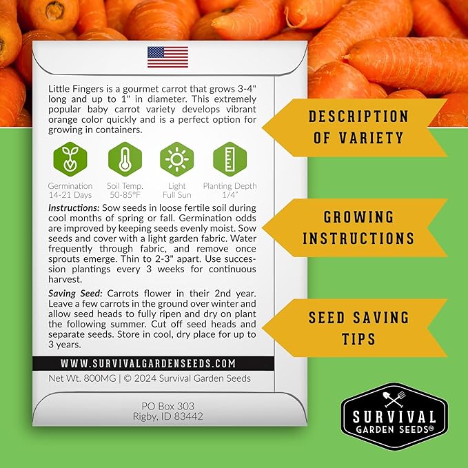 Survival Garden Seeds Home Garden Collection - 30 Pack with 18,500+ Non-GMO Heirloom Vegetable, Fruits, Herb Seed Varieties for Planting - Plant & Grow Survival Food & Emergency Preparedness Gear