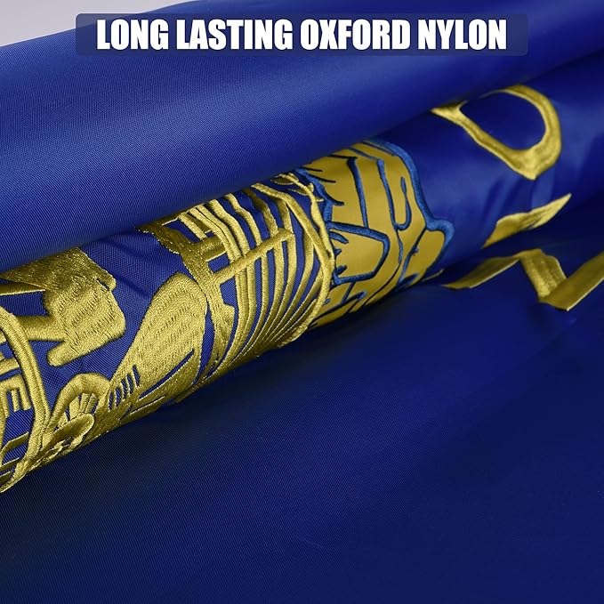 Oregon State Flag 4x6 Ft, Deluxe Full Embroidered Heavy Duty Nylon Durable OR Outside Flags, Indoor/Outdoor, Sewn Stripes and Brass Grommets