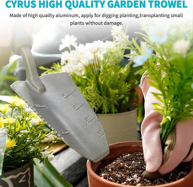 Garden Tool Set for Gardening Aluminum Alloy 3Pcs Trowel Transplanting Shovel for Digging - CYRUS