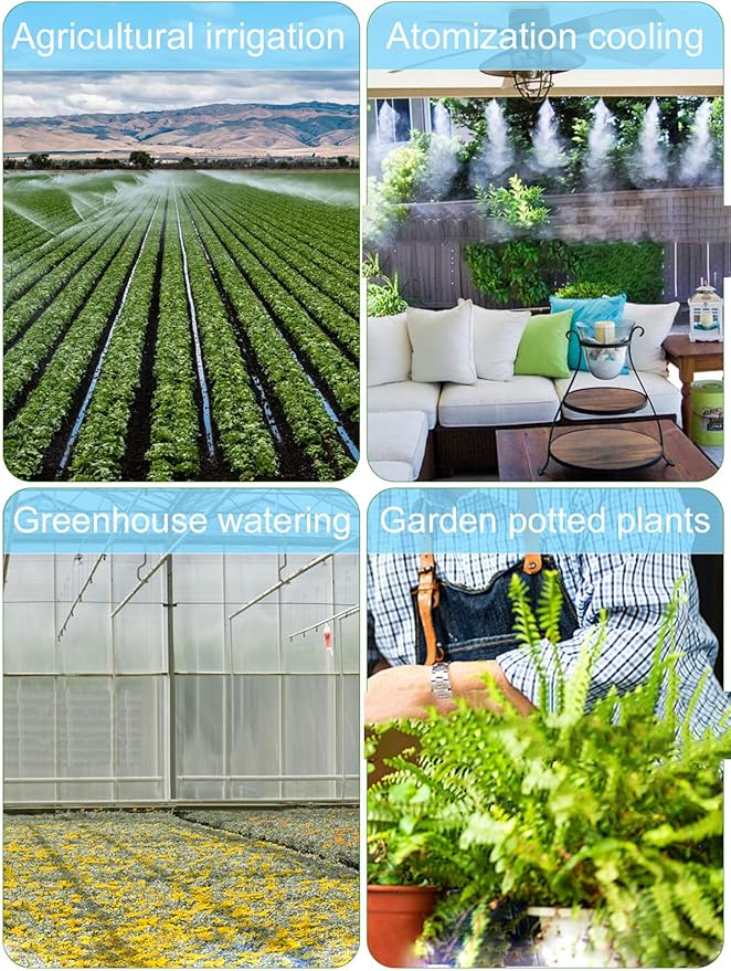 Kalolary 10PCS Barbed Tee 1/2 inch to 1/4 inch Irrigation Tube Anti-Drop Premiun Quality Fitting (fits 13mm ID/ 4mm ID), 16mm PE Pipe Lock Female Connector to 47 Pipe Variable Diameter Six-Way Adapter