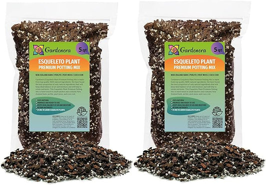 Monstera Esqueleto Planting Mix - Promotes Steady Growth and Healthy Leaves - 10 Quart (2 Bags of 5 Quart)