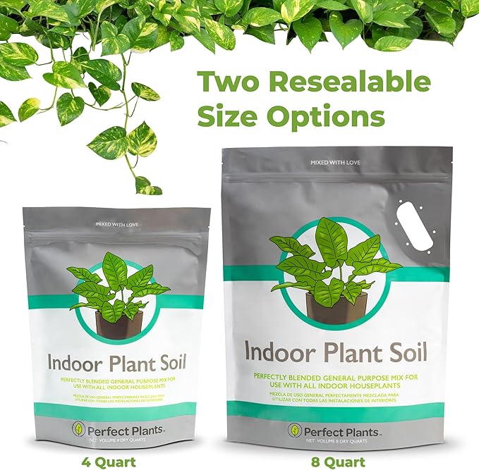 Perfect Plants Indoor Plant Soil 8qt | Perfectly Balanced Potting Mix | Gardening Substrate for All Varieties of Live houseplants