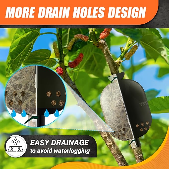 [Upgraded] 9Pcs Tree Root Growing Box with Drain Holes, Half Transparent Plant Rooting Propagation Ball & Metal Core Twist Ties, for Fast Propagation Plants (Size M)