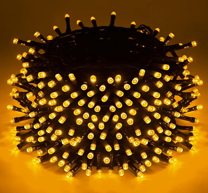 Outdoor String Lights, 1000 LED 328Ft Christmas Light with Remote, 8 Lighting Modes, Powered Plug for Wedding Party Garden Tree Yard Indoor Decorations