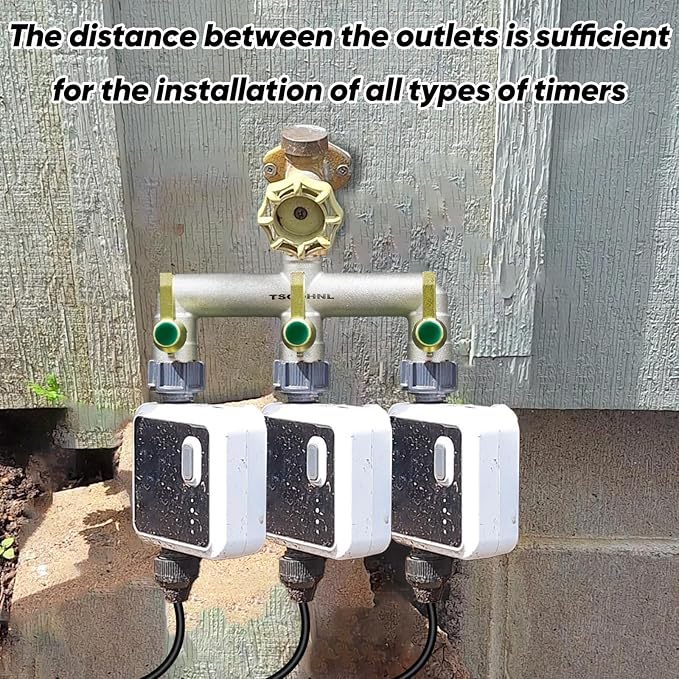 3/4-Inch Garden Hose splitter - Designed for installing multiple irrigation system timers - Suitable for high water pressure faucet manifolds - Freeze and rust resistant Full Flow 3-way valve