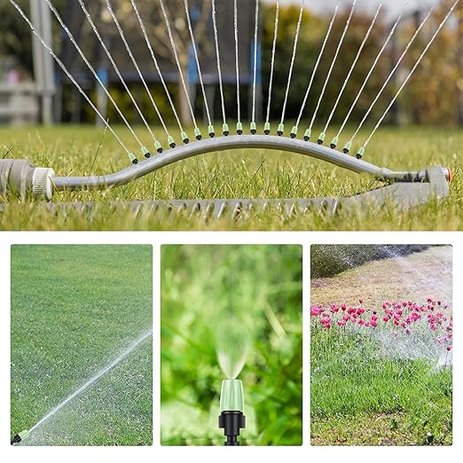 MSDADA 50pcs Micro Spray Adjustable Flow Irrigation Drippers, Garden Adjustable Sprinkler drip Irrigation Mister Heads with 3 Tee Irrigation Misting Drip Kit (Green)