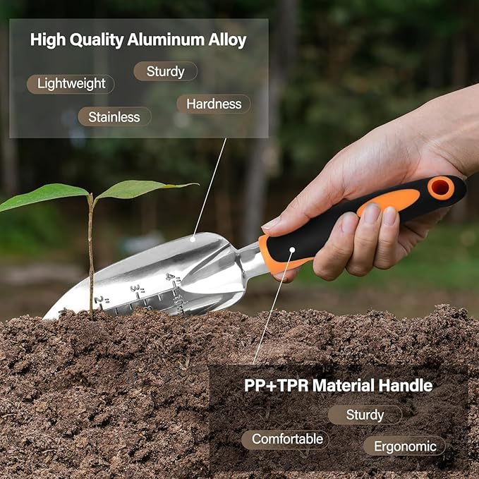 8 PCS Garden Tool Set, Stainless Steel Heavy Duty Gardening Tool Set, Outdoor Hand Tools, Storage Tote Bag, Ideal Garden Tool Kit Gifts for Women and Men