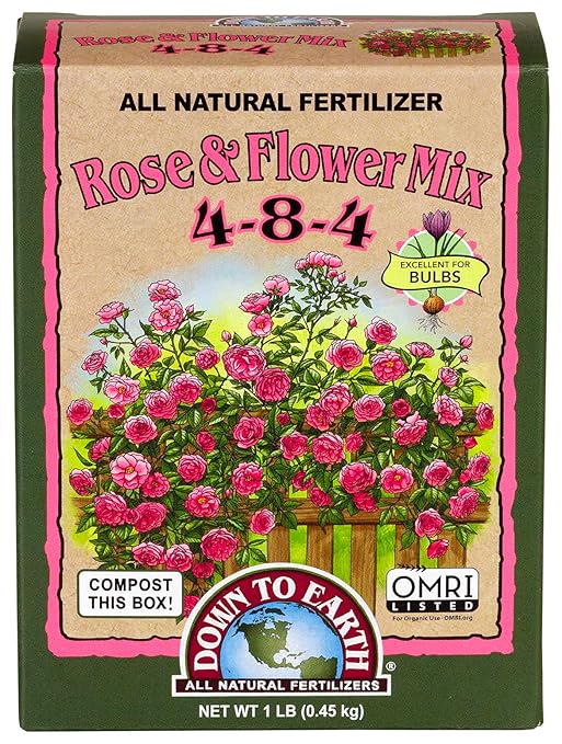 Down to Earth All Natural Rose & Flower Bulb Fertilizer Mix 4-8-4, 1 lb