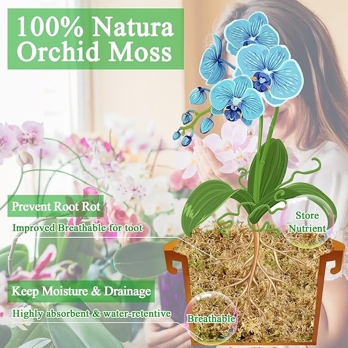 Legigo 1.3LBS Premium Sphagnum Moss for Plants 25QT Natural Succulent Carnivorous Plant Moss Dried, Long Fiber Orchid Moss for Repotting Succulent Sarracenia Potted Plants Gardening and Reptiles