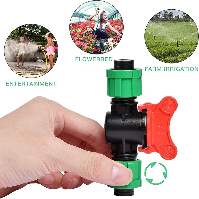 Supkiir 6 Pieces Drip Irrigation Shut-Off Valve 1/2 Inch Universal Drip Irrigation Tubing Coupling Valve
