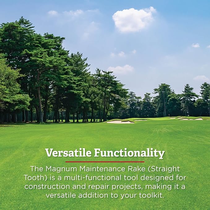 30-Inch Landscape Rake | Straight Tooth Lake Rake for Golf Courses and Pro Clubs, Rock Rake for Maintenance Work and Golf Enthusiasts | Designed for Construction and Repair