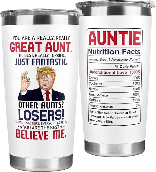 Aunt Gifts - Aunt Gifts from Niece, Nephew - Gifts for Aunt, Auntie Gifts - Aunt Birthday Gift, Valentines Day Gifts for Aunt, Mothers Day Gifts for Aunt - Gifts for New Aunt - 20 Oz Tumbler
