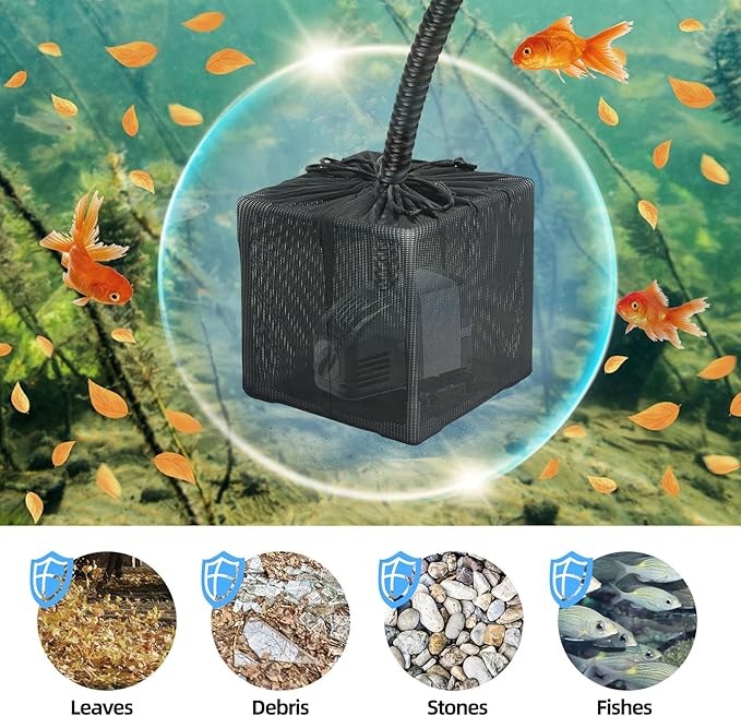 Fineday Pond Filter, Anti-Clogging Cube Outdoor Mesh Water Pump Barrier Bag Box Basket (10" x 2 Pack)