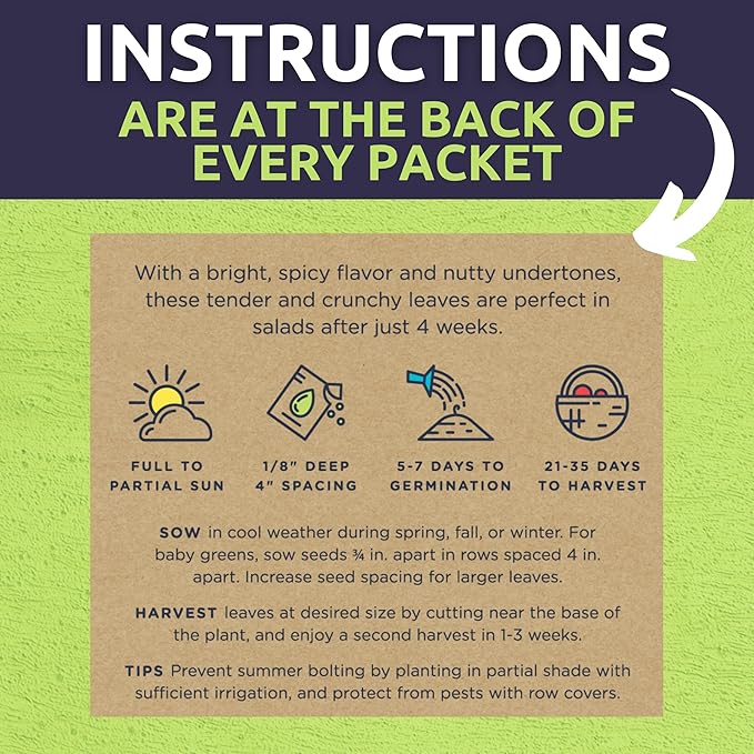 Organic Salad Lover Seeds Variety Pack - 10 Individual Packs - 2025 Season - Yellow Pear Tomato, Buttercrunch Lettuce and More! for Indoor & Outdoor Planting (Non-GMO, Certified Organic)