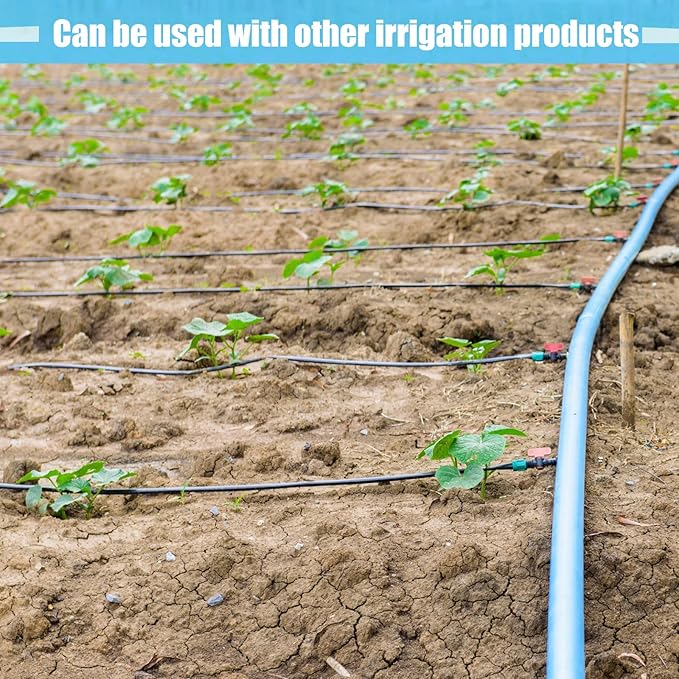 Treela 5/8 Inch Drip Tape 6" Spacing Roll Irrigation Hose Garden Watering Tube Line Automatic Irrigation Equipment for Garden Irrigation System Flower Patio Lawn Irrigation Hose (16 Mil, 1000ft)