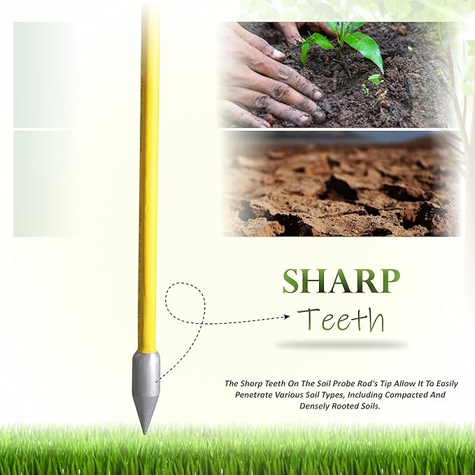 FEBTECH - Metal Soil Probe Rod - Insulated Septic Tank Probe - 36-Inch Long Overall, 3/8" Septic Tank Finder Probing Rod,T-Handle Septic Tank Locator Tool For Gardening, Agriculture, Septic Systems