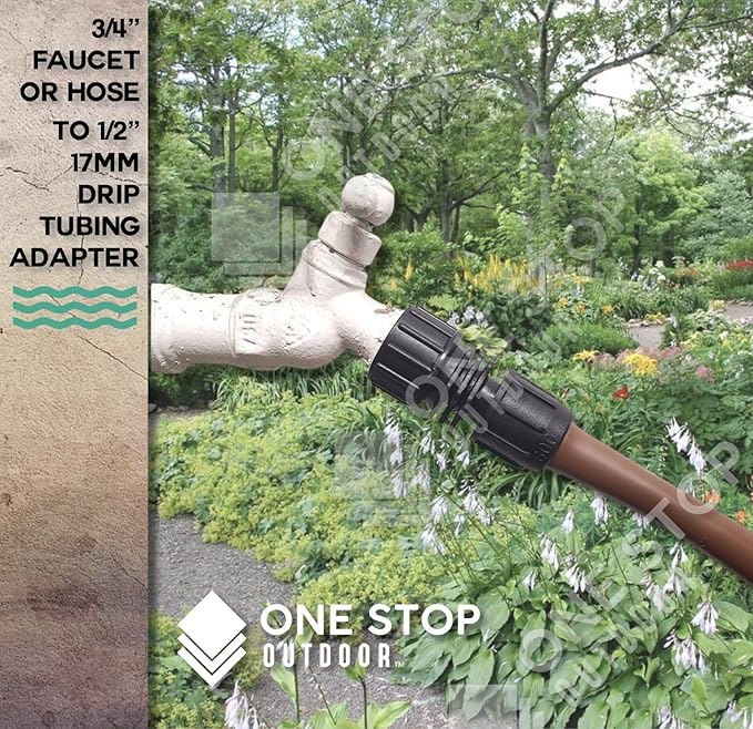 USA Made - 5 Pack Premium 1/2 Inch Drip Tape Irrigation Tubing 17mm Swivel Adapter Universal Perma-Loc Connector Barbed Locking Fitting - Fits All Brands Rainbird, Netafim, Etc. 17mm