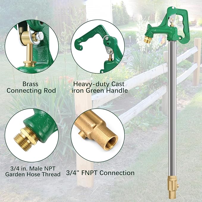 Frost Proof Yard Hydrant Frost Free Outdoor Faucet Freeze Proof Hydrant for Yard Garden Farm Pasture Irrigation,Water Faucet 3/4" Pipe Connection,3.25ft Total Length 12 inch Bury Depth No Lead