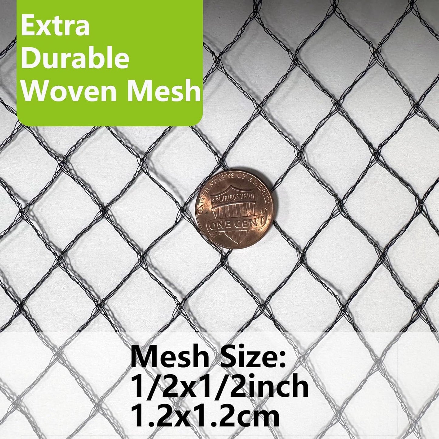 10x50ft Bird Netting for Garden Woven Mesh Garden Netting for Plants, Vegetable, Fruit Trees, Blueberry Bushes, Strawberries Against Birds, Deer, Squirrels and Other Animals